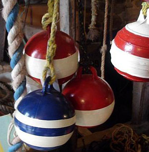 Metal Floats in primary colours