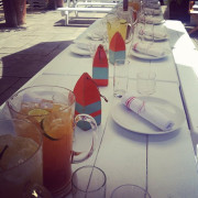 A place setting with our Medium Buoys